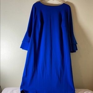 Double tier bell sleeve sheath dress